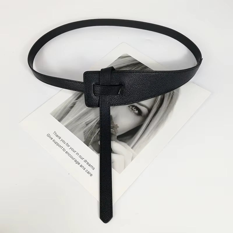 Designer Belts for Women High Quality Knot Soft Pu Leather Long Waistband Female Waist Wide Coat Corset Belt Cummerbunds