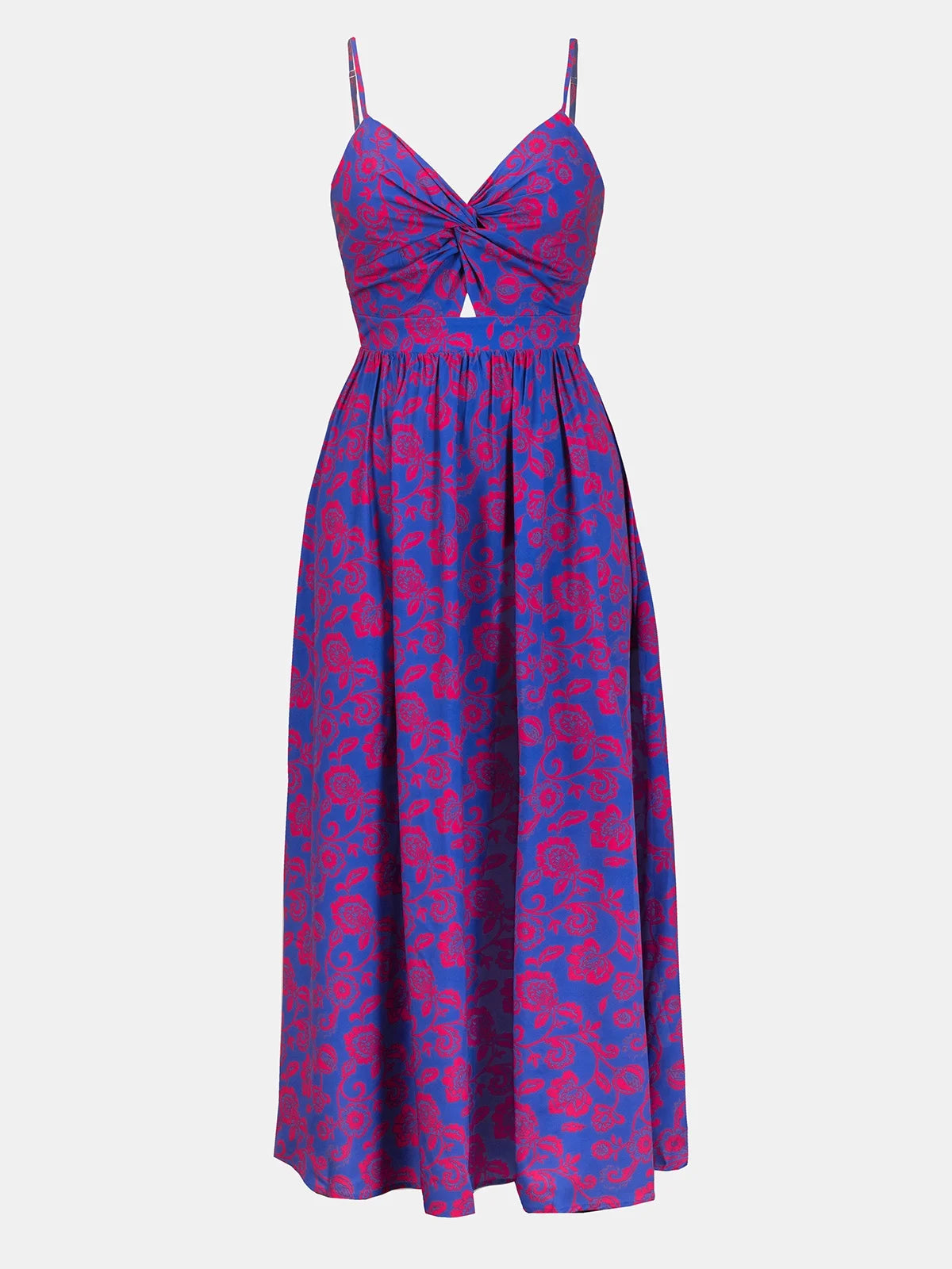 Women'S A-Ship Dress V-Neck Knot Print Maxi Beachwear Dress, Size XS-XL