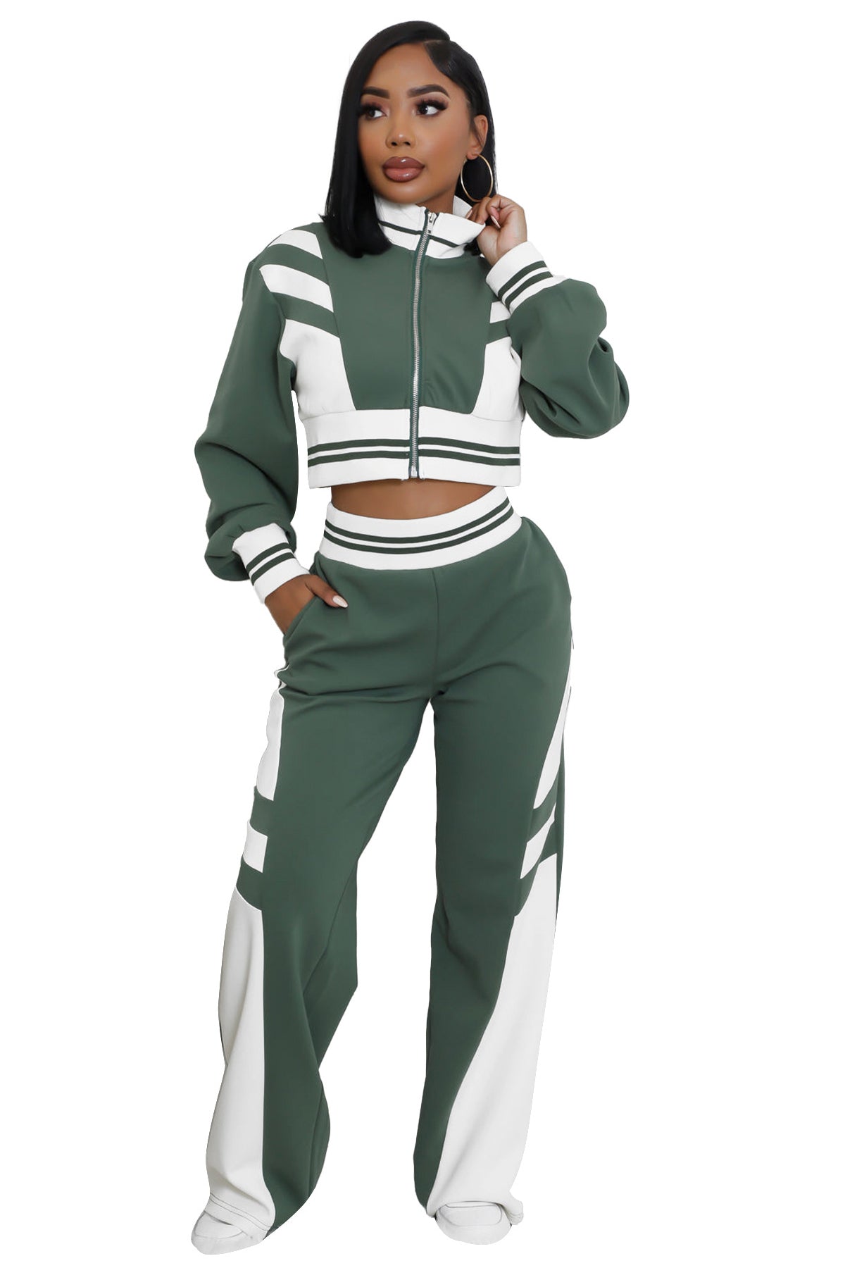 “Velocity Verse” Zip Jacket & Wide-Leg Set