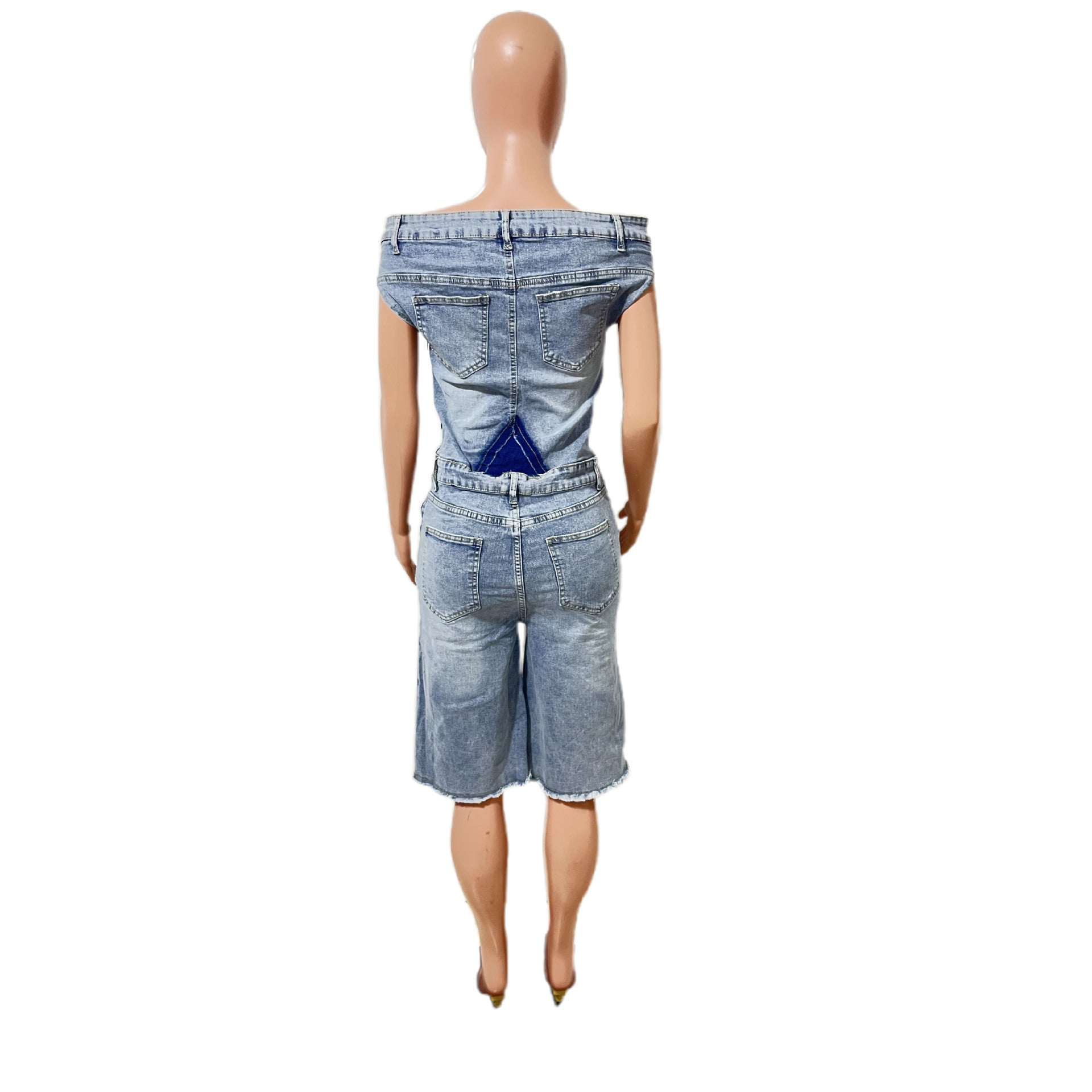 “Hard Grace” Denim Romper