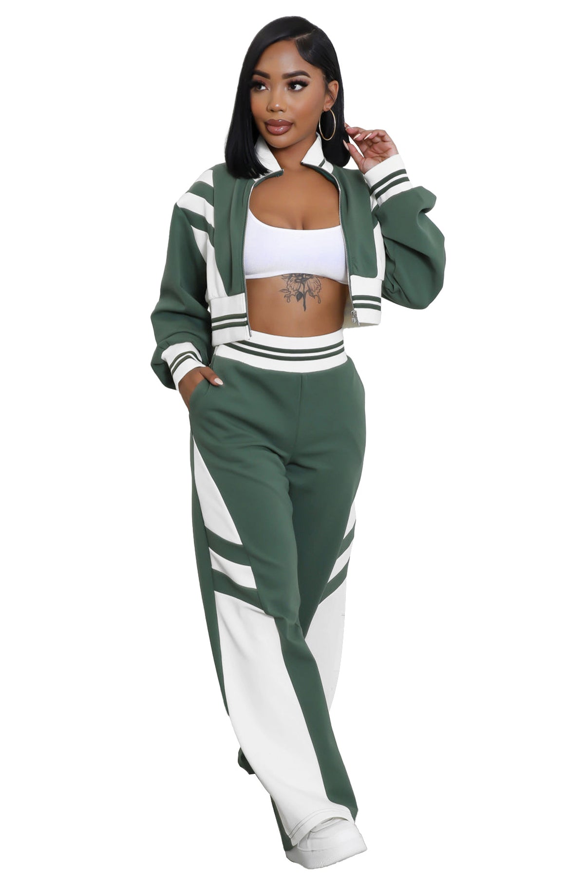 “Velocity Verse” Zip Jacket & Wide-Leg Set