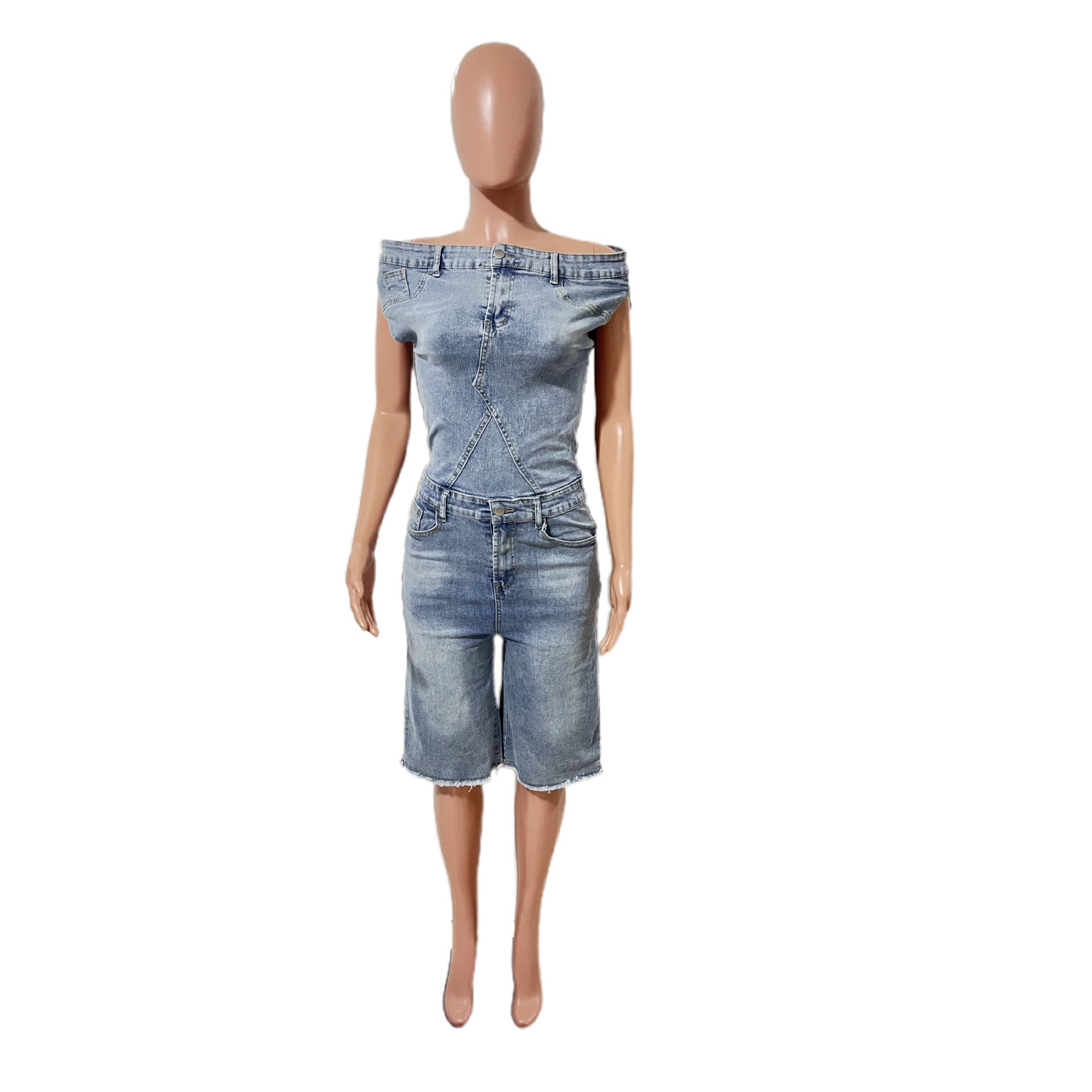 “Hard Grace” Denim Romper