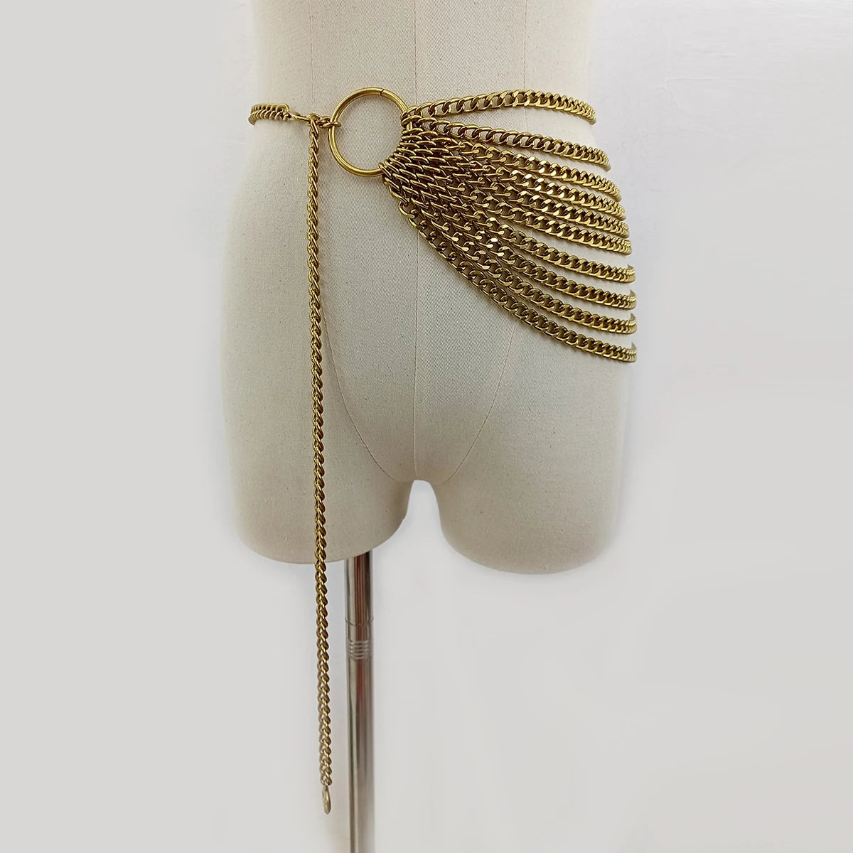 Fashion Gold Chain Belt Female Waist Tassel Punk Metal Belts for Women High Quality Adjustable Goth Waistband Dress Accessory